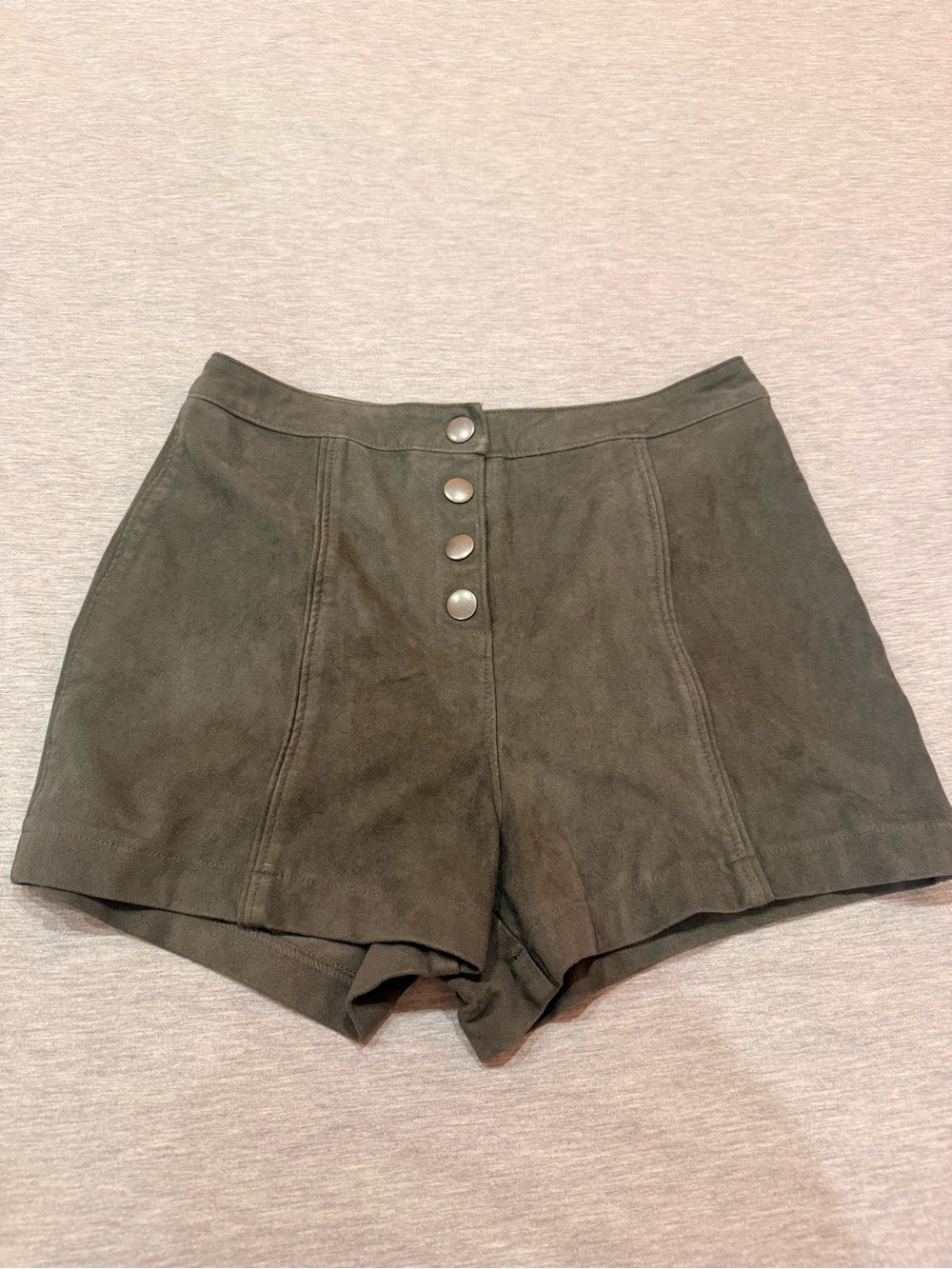 Abercrombie & Fitch Olive High-Waist Button-Front Women's Shorts Size 0